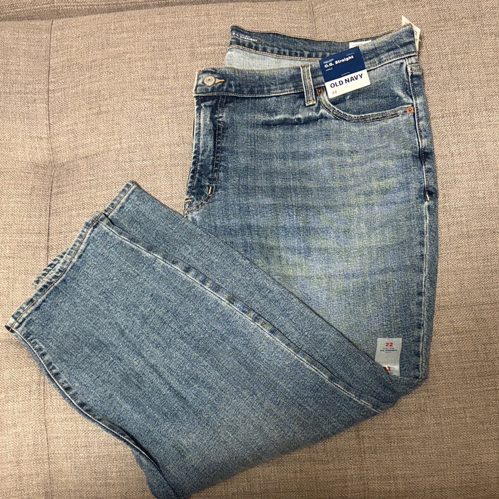 Old Navy Women's Blue Straight Leg Jeans